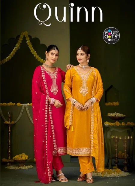Quinn By Four Dots Jacquard Surat Designer Salwar Suits Wholesale Market